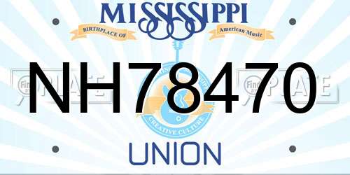 NH78470 Mississippi License Plate