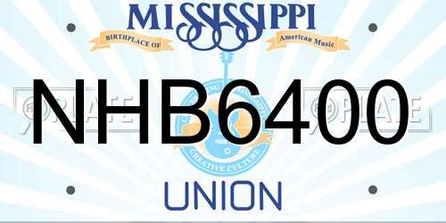 NHB6400 Mississippi License Plate