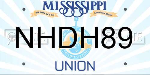 NHDH89 Mississippi License Plate