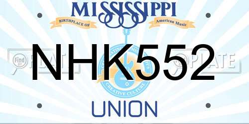 NHK552 Mississippi License Plate