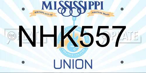 NHK557 Mississippi License Plate