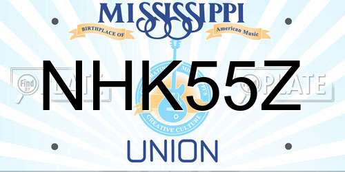 NHK55Z Mississippi License Plate