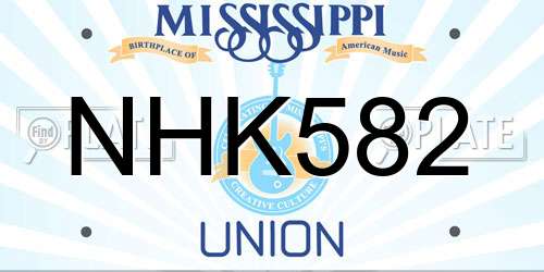 NHK582 Mississippi License Plate