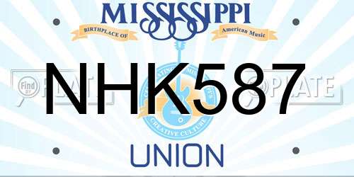 NHK587 Mississippi License Plate