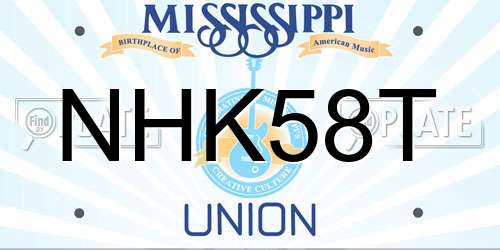 NHK58T Mississippi License Plate