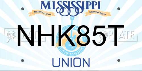 NHK85T Mississippi License Plate