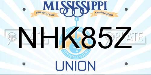 NHK85Z Mississippi License Plate