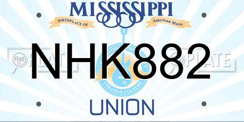NHK882 Mississippi License Plate