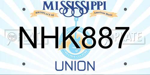 NHK887 Mississippi License Plate