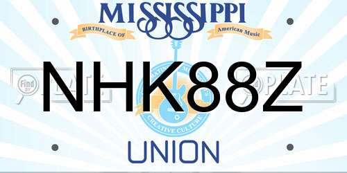 NHK88Z Mississippi License Plate