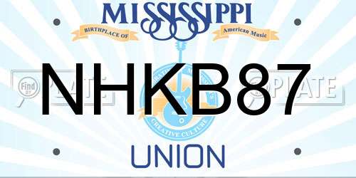 NHKB87 Mississippi License Plate