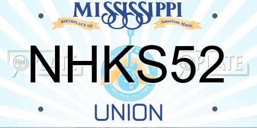 NHKS52 Mississippi License Plate