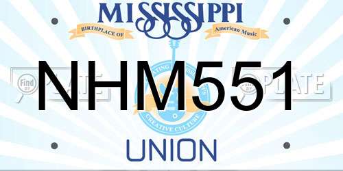 NHM551 Mississippi License Plate
