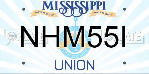 NHM55I Mississippi License Plate
