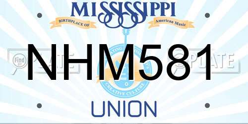 NHM581 Mississippi License Plate