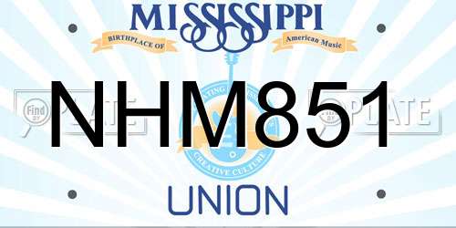 NHM851 Mississippi License Plate