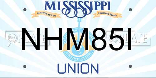 NHM85I Mississippi License Plate