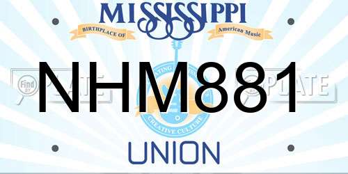 NHM881 Mississippi License Plate