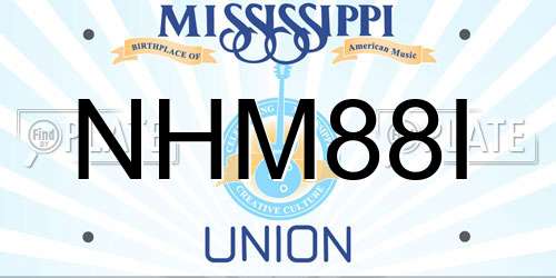 NHM88I Mississippi License Plate