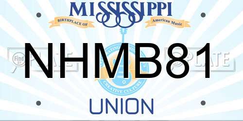NHMB81 Mississippi License Plate