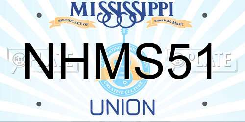 NHMS51 Mississippi License Plate