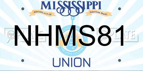 NHMS81 Mississippi License Plate