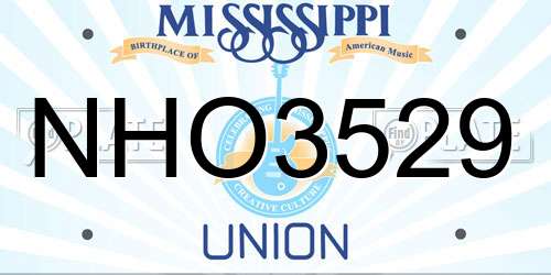 NHO3529 Mississippi License Plate