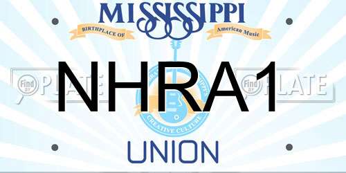 NHRA1 Mississippi License Plate