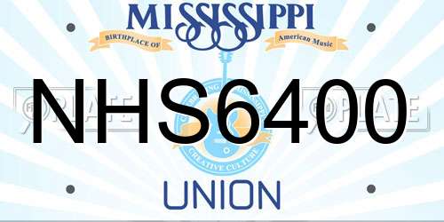 NHS6400 Mississippi License Plate