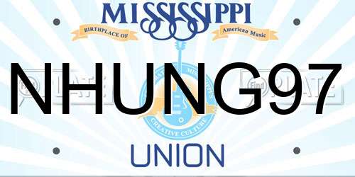 NHUNG97 Mississippi License Plate