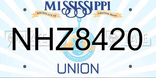 NHZ8420 Mississippi License Plate