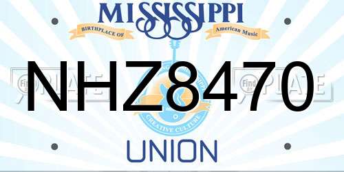 NHZ8470 Mississippi License Plate