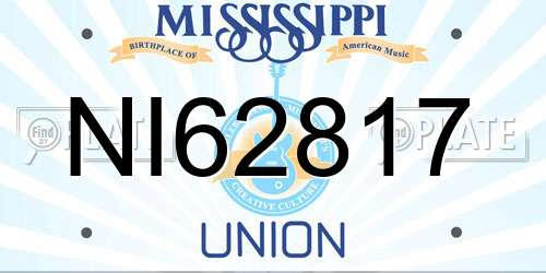 NI62817 Mississippi License Plate