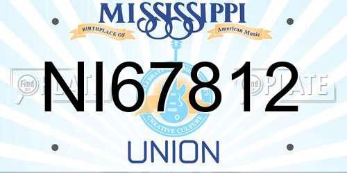 NI67812 Mississippi License Plate