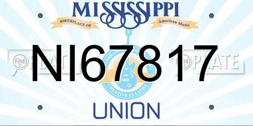 NI67817 Mississippi License Plate