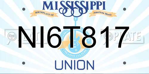 NI6T817 Mississippi License Plate