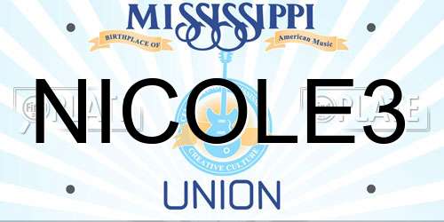 NICOLE3 Mississippi License Plate