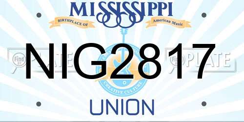 NIG2817 Mississippi License Plate