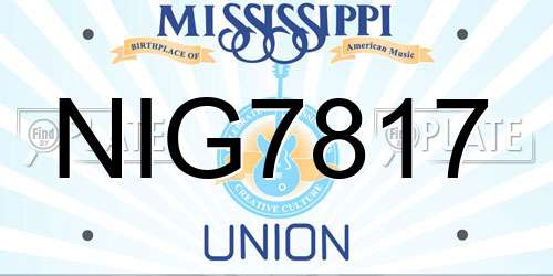 NIG7817 Mississippi License Plate