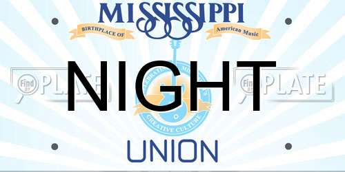 NIGHT Mississippi License Plate