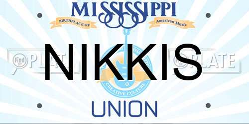 NIKKIS Mississippi License Plate