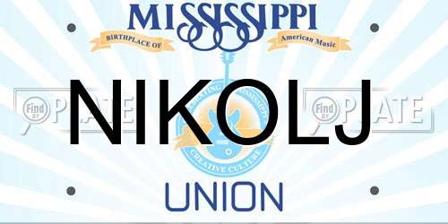 NIKOLJ Mississippi License Plate