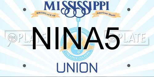 NINA5 Mississippi License Plate