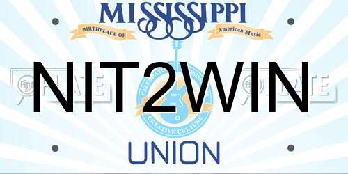 NIT2WIN Mississippi License Plate