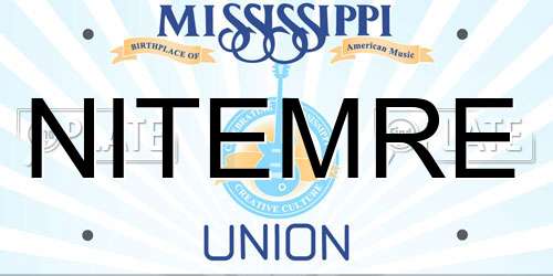 NITEMRE Mississippi License Plate
