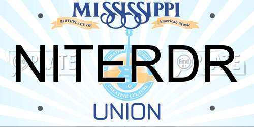 NITERDR Mississippi License Plate