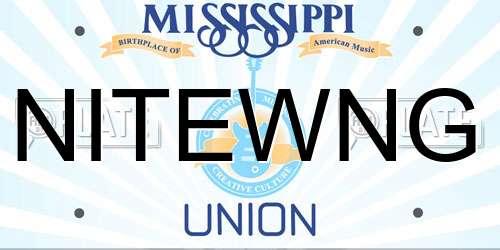 NITEWNG Mississippi License Plate