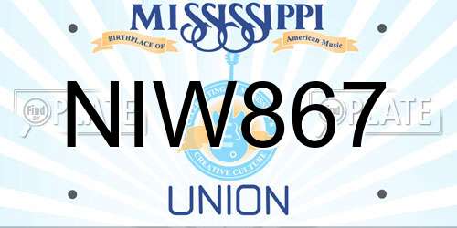 NIW867 Mississippi License Plate