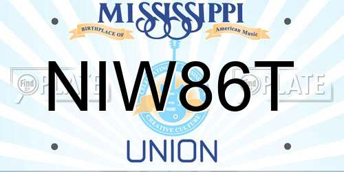 NIW86T Mississippi License Plate