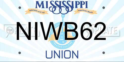 NIWB62 Mississippi License Plate